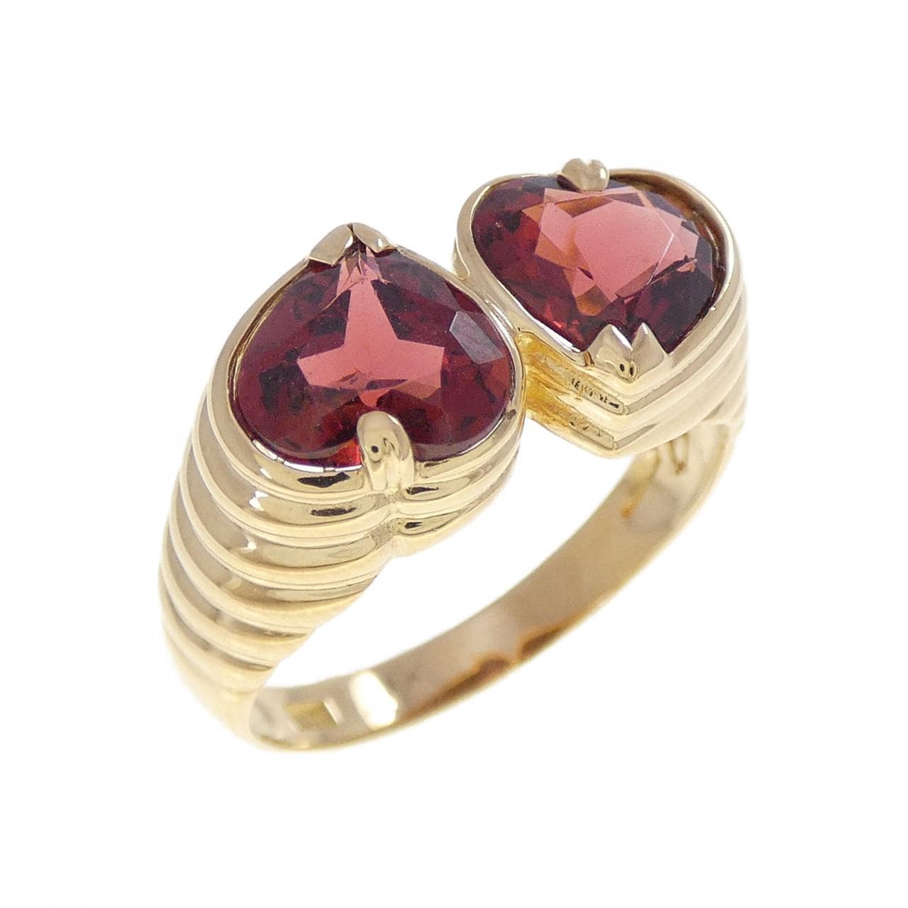 K18YG ハート ガーネット リング