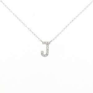K18WG イニシャルJ ダイヤモンド ネックレス 0.05CT