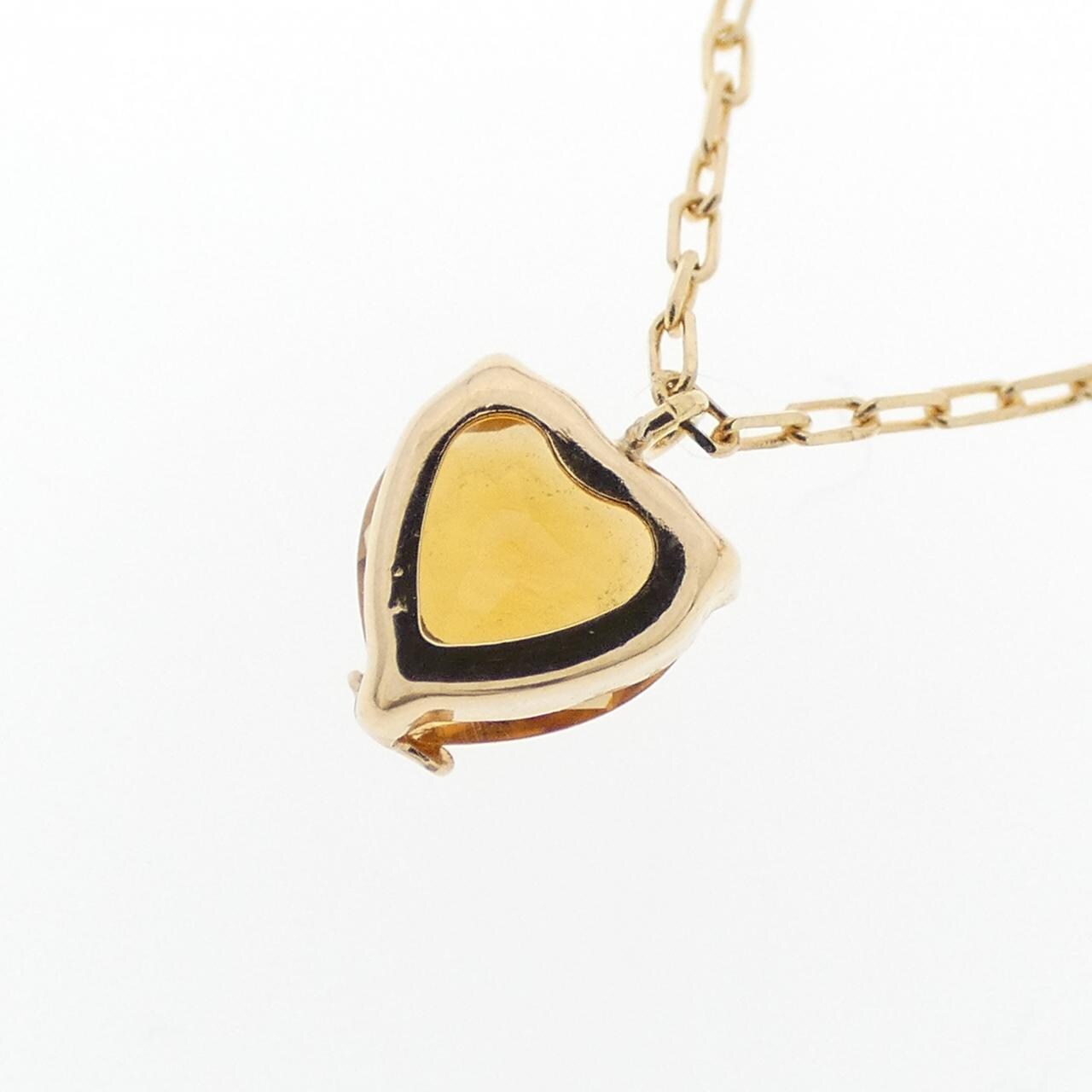 K18YG ハート シトリン ネックレス 3.0CT