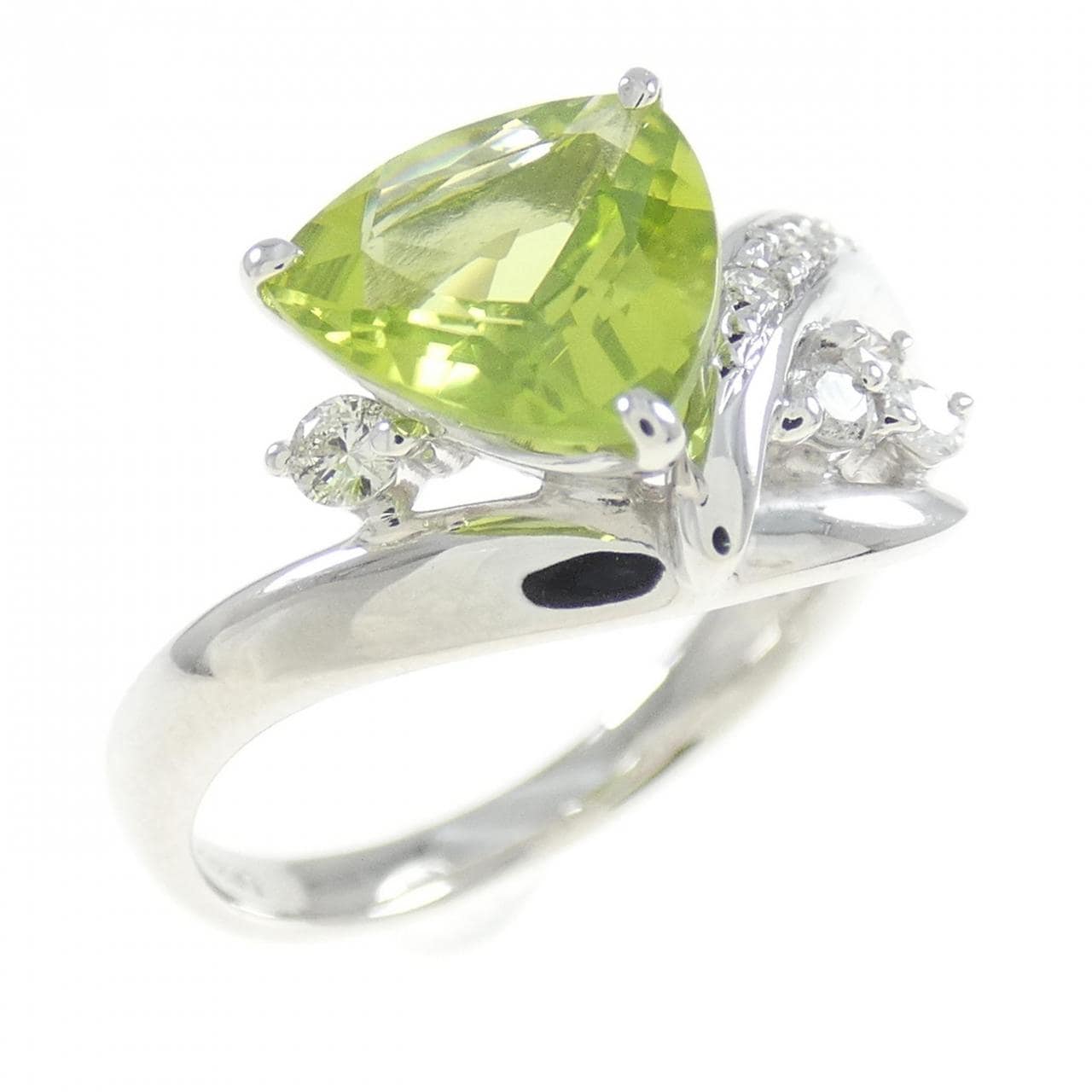 K18WG橄欖石戒指 1.39CT