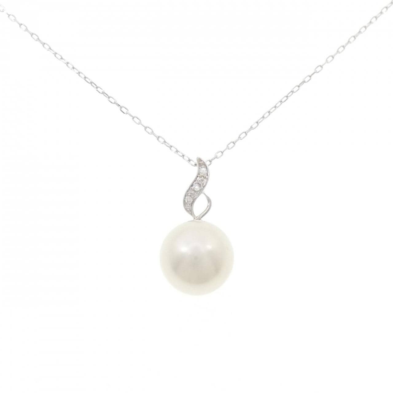 K18WG 白蝶パール ネックレス 10.8mm