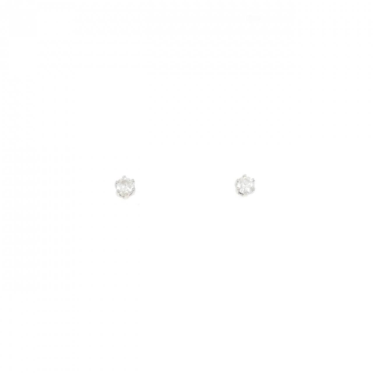 PT900 ソリティア ダイヤモンド ピアス 0.10CT