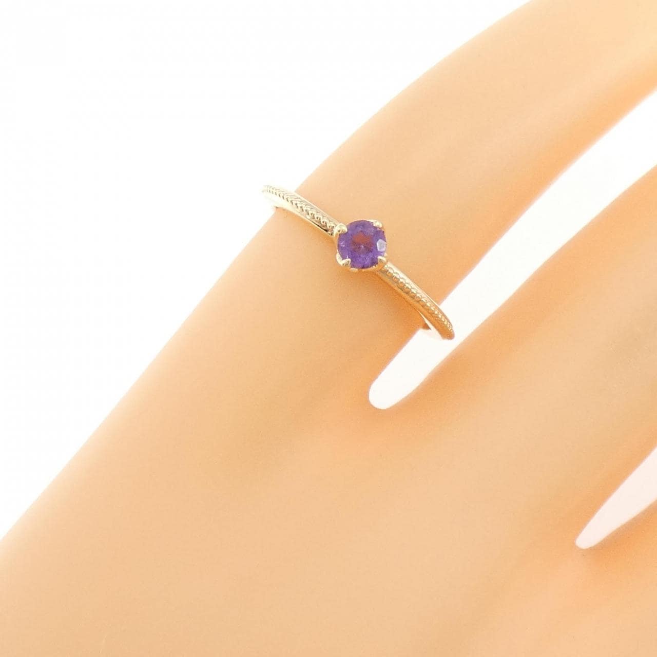 アガット アメジスト ピンキーリング