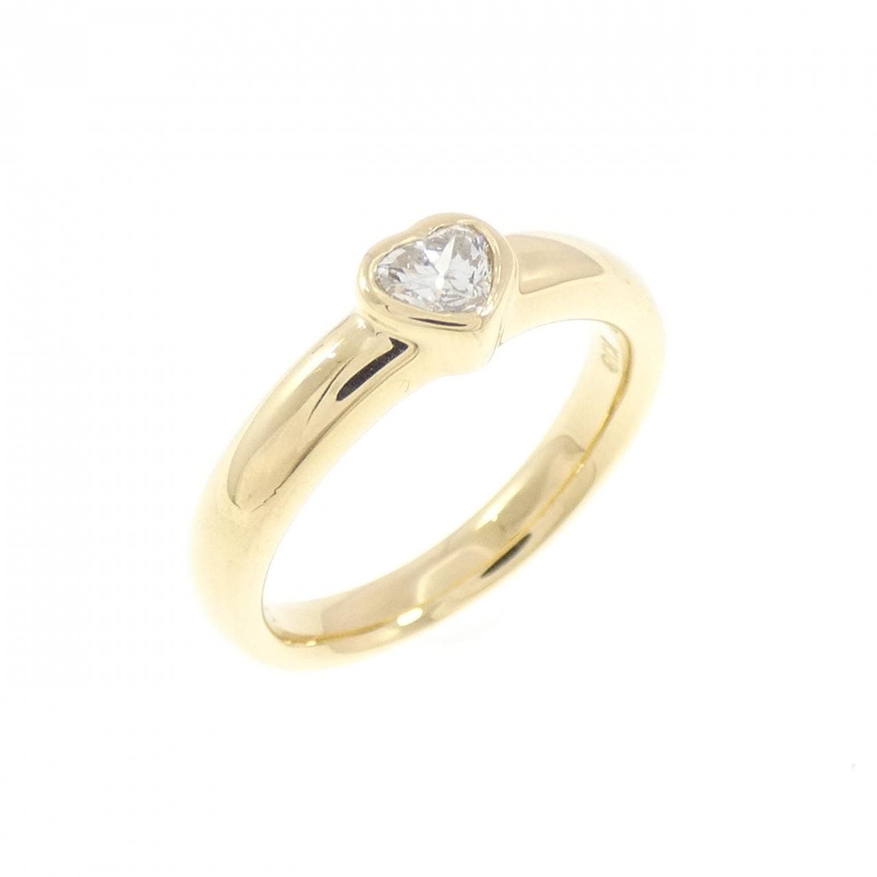 K18YG ハート ダイヤモンド ピンキーリング 0.128CT