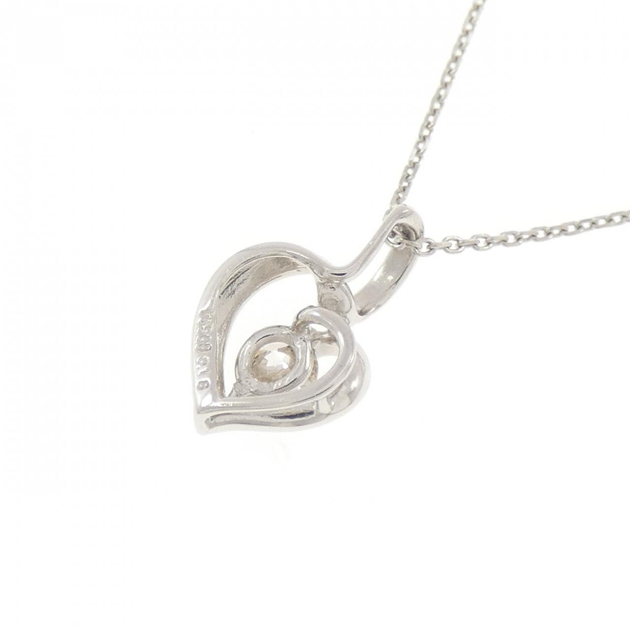 PT900/PT850 ハート ダイヤモンド ネックレス 0.18CT