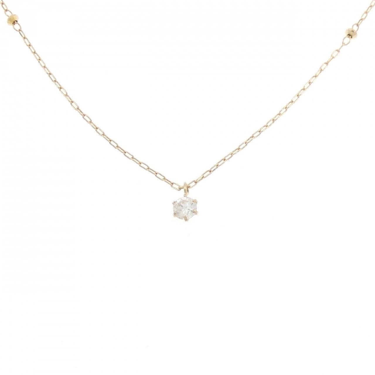 K18YG Solitaire Diamond Necklace 0.10CT
