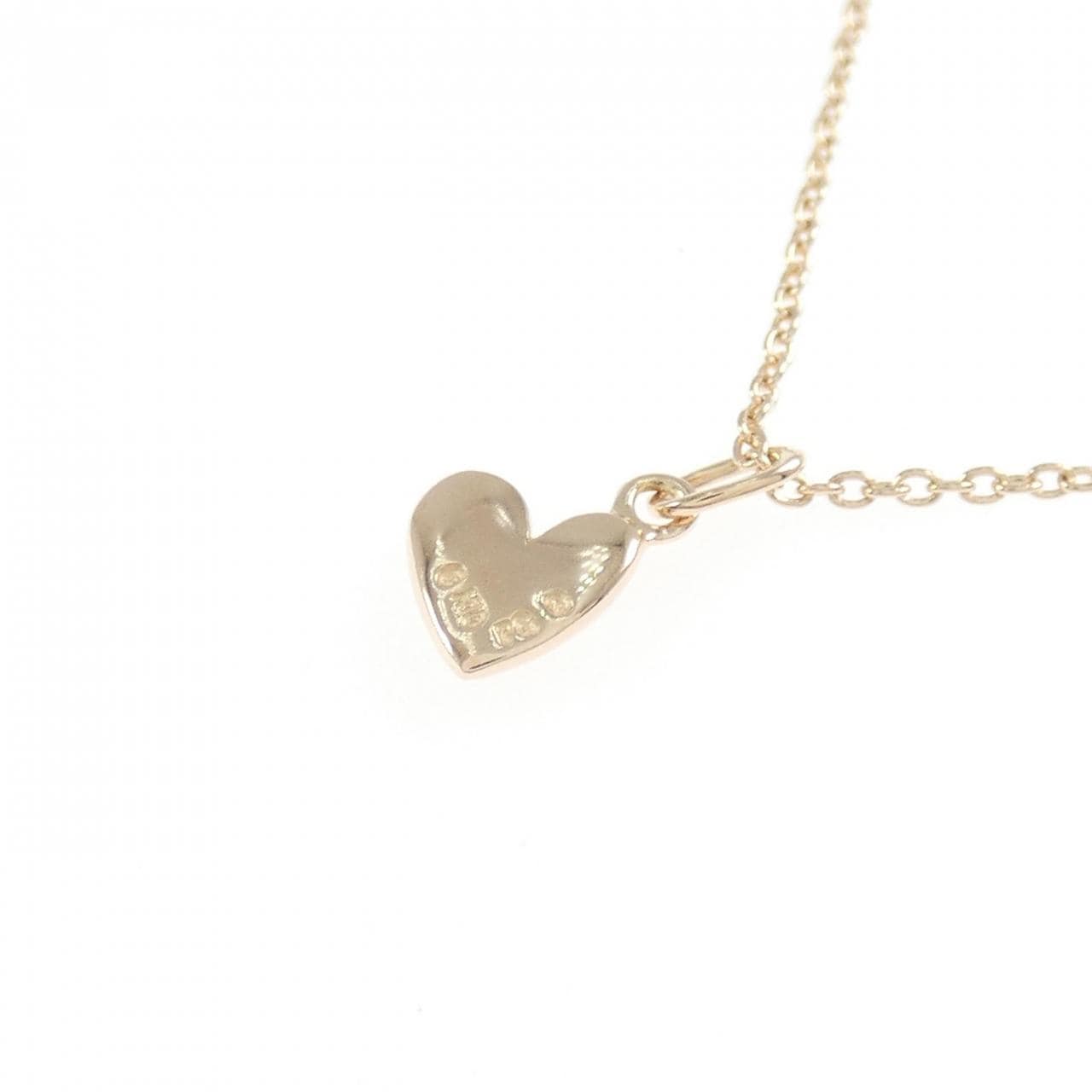 K10PG ハート ダイヤモンド ネックレス