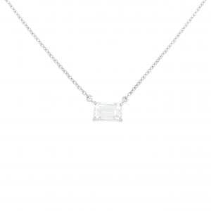 【リメイク】PT900/PT850 ダイヤモンド ネックレス 0.492CT F VS1 エメラルドカット