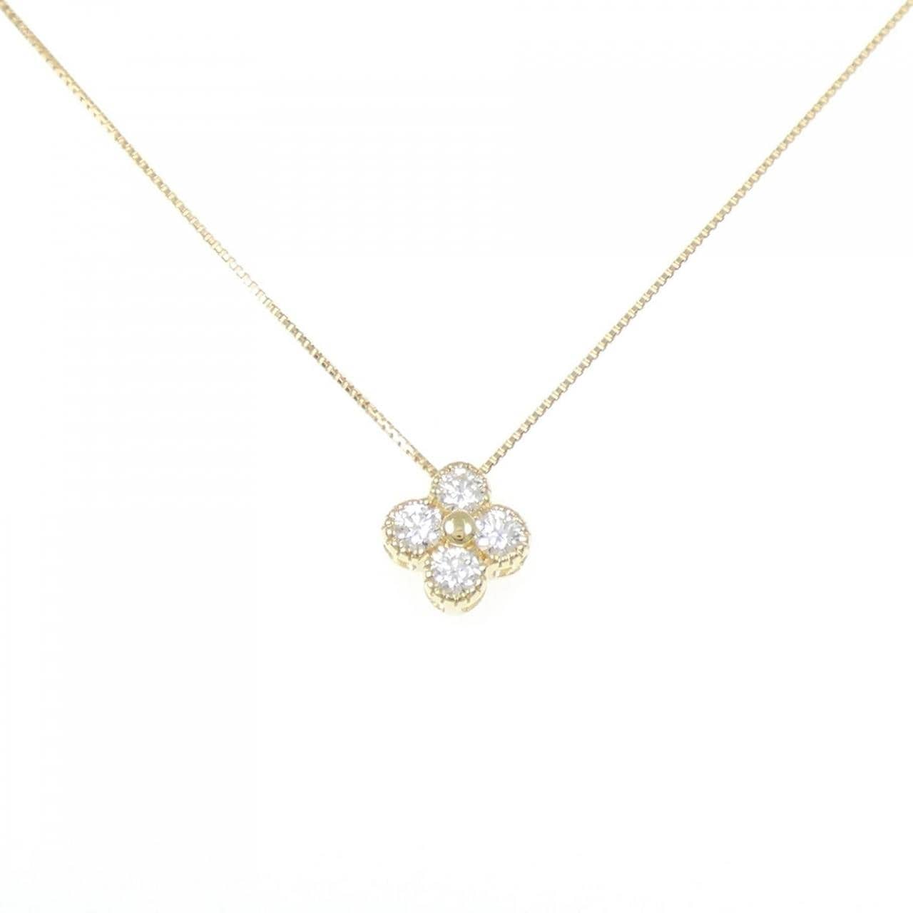 【新品】K18YG フラワー ダイヤモンド ネックレス 0.250CT