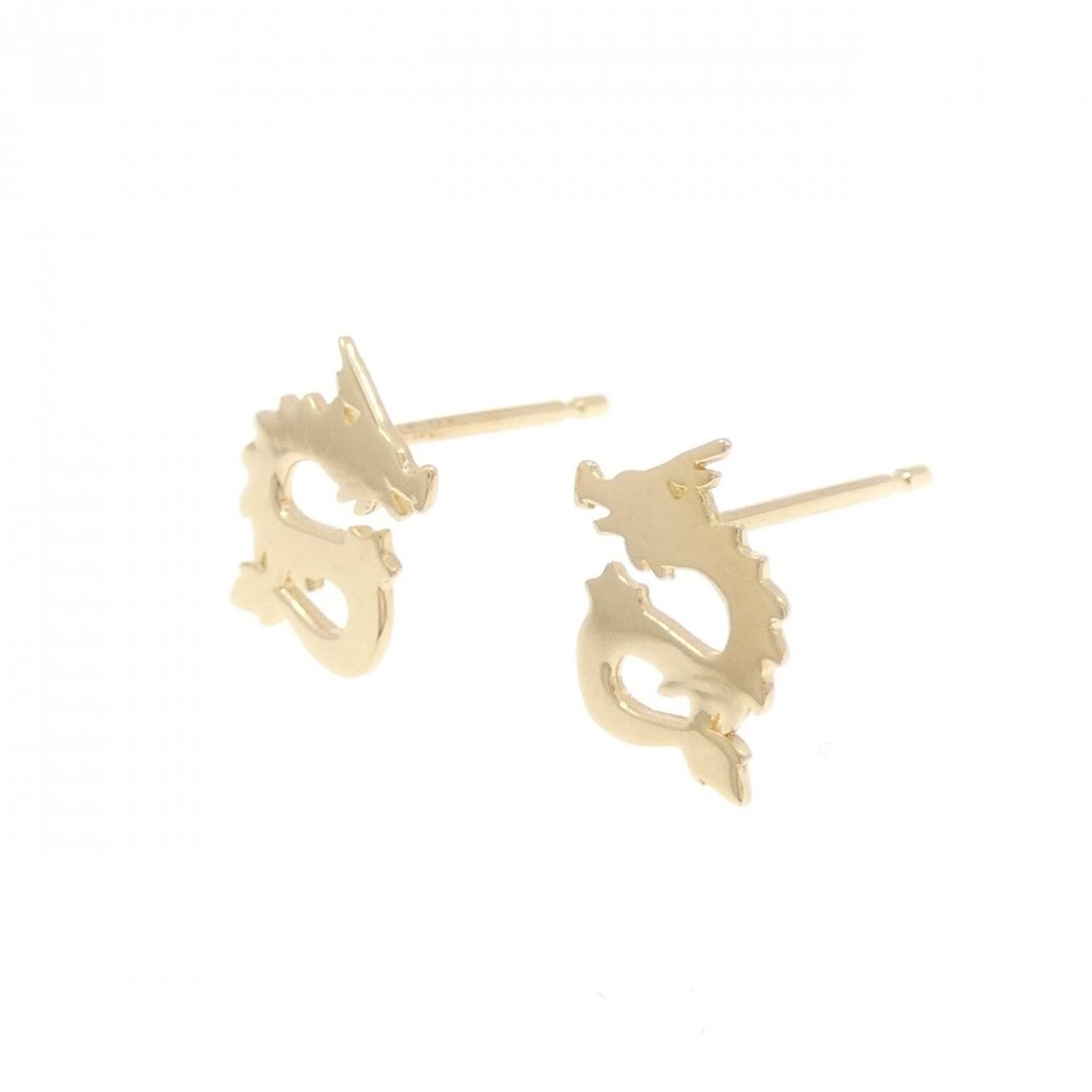 [BRAND NEW] K18YG Dragon Earrings