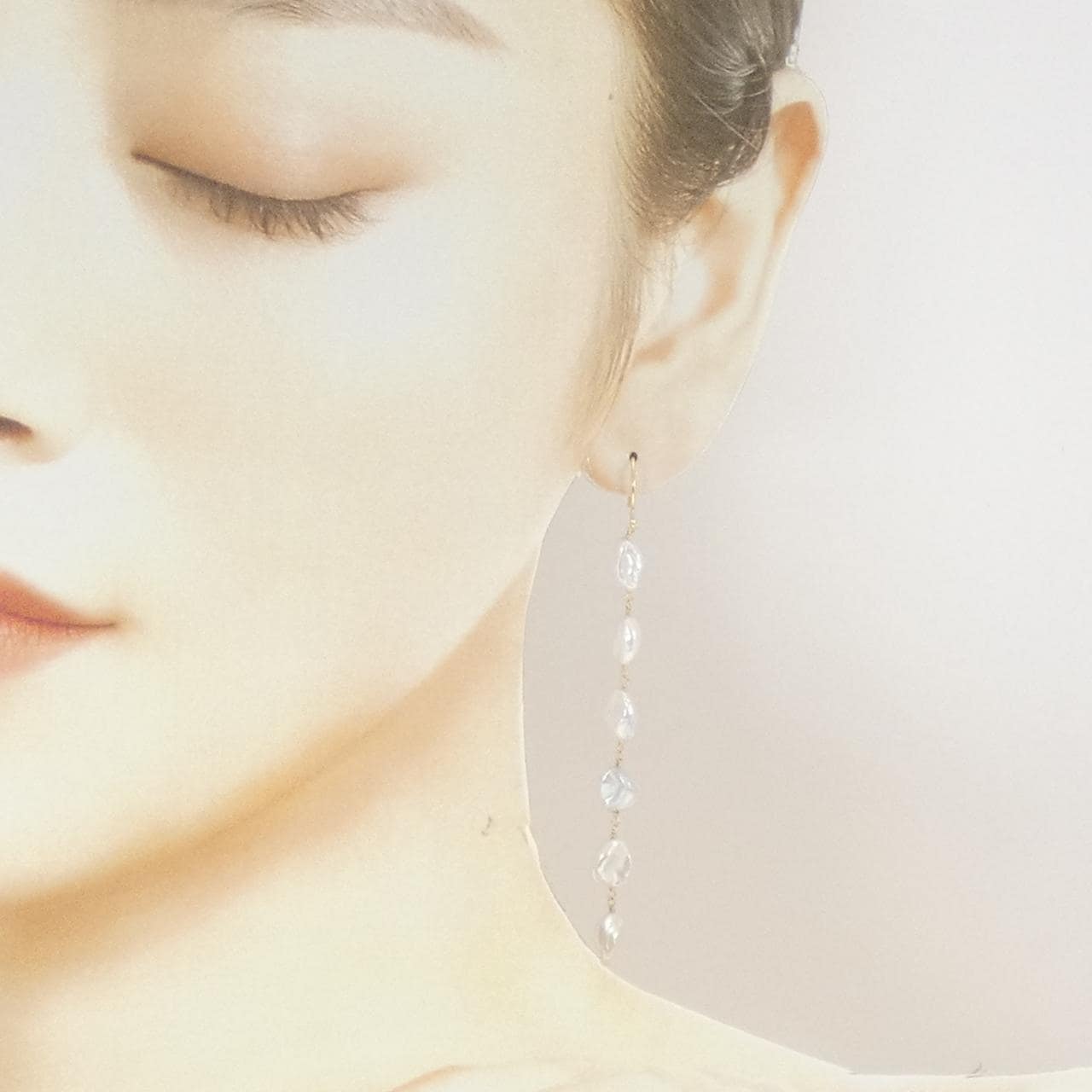 K18YG 淡水パール ピアス