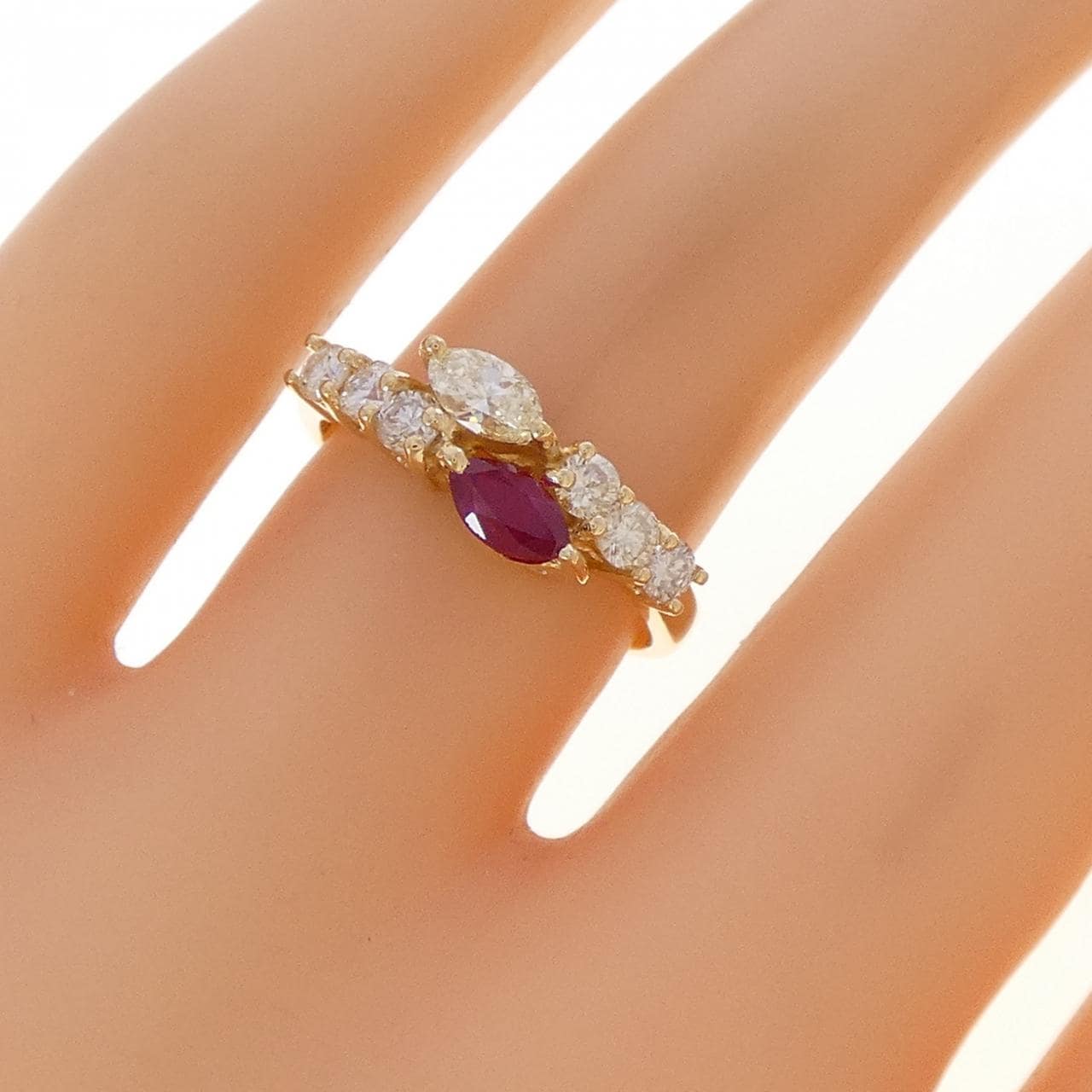 K18YG ルビー リング 0.34CT