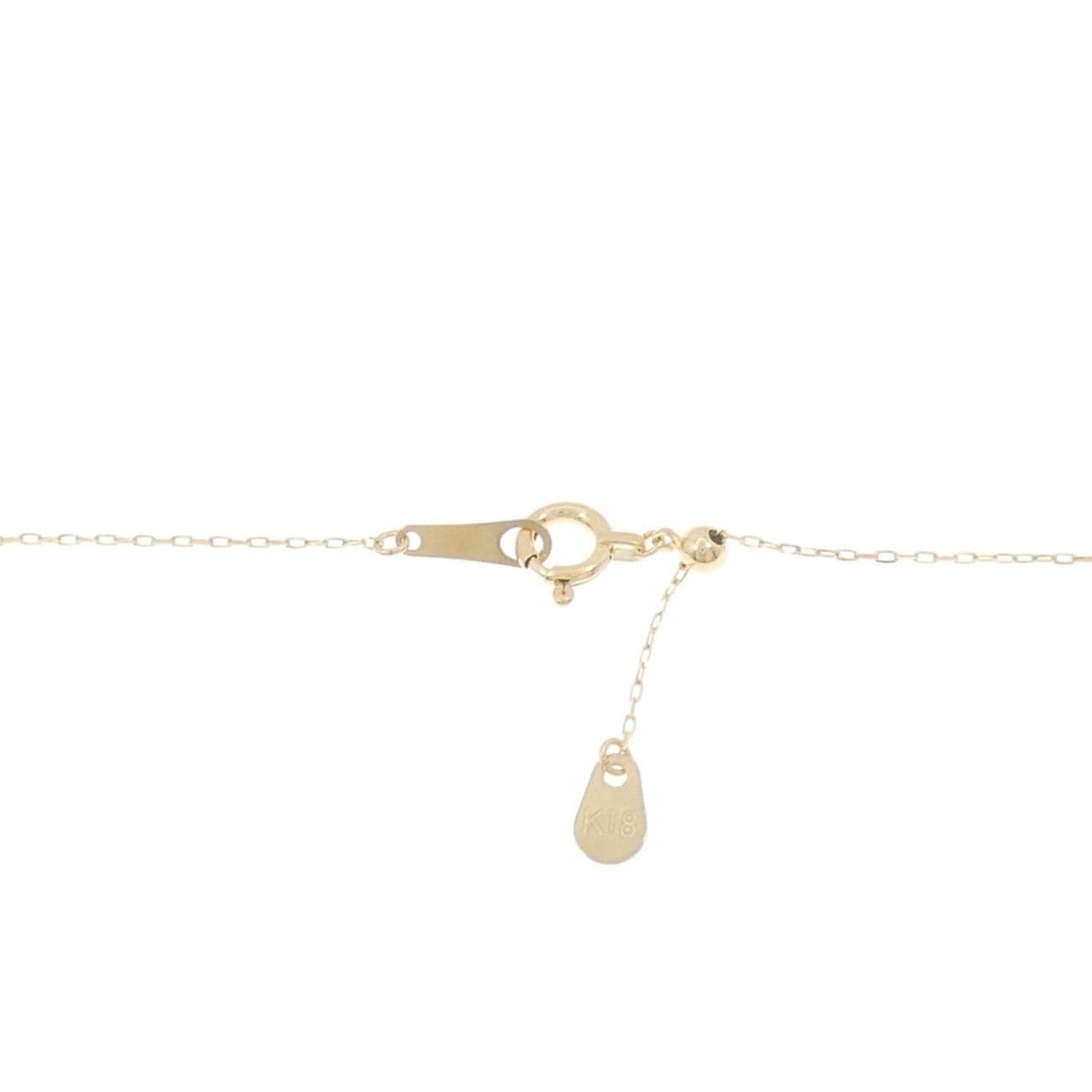 K18YG フラワー エメラルド ネックレス 0.03CT