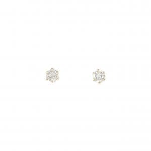 K18YG ソリティア ダイヤモンド ピアス 0.10CT