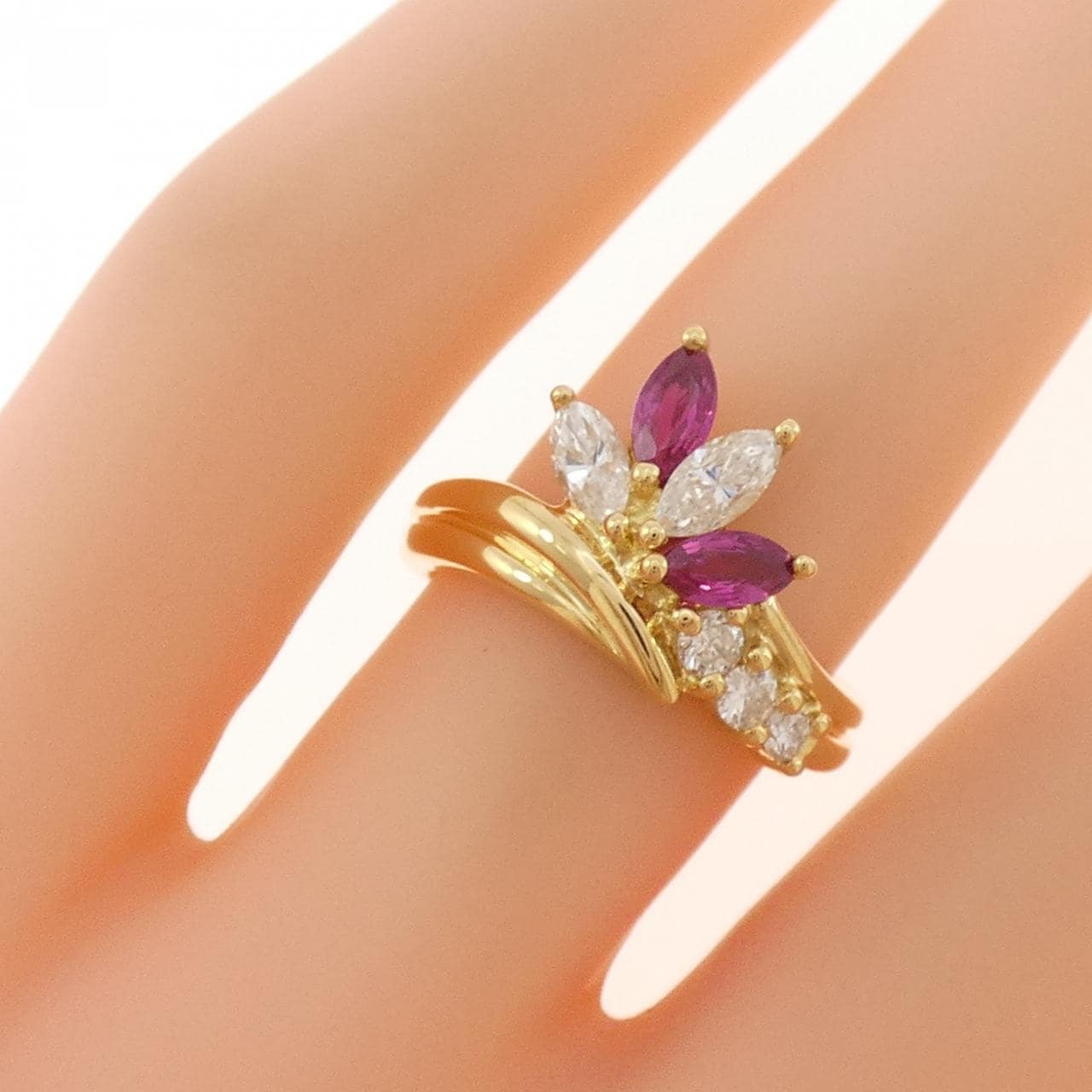 K18YG ルビー リング 0.39CT