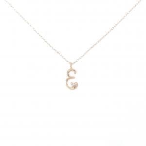 K10PG イニシャルE ダイヤモンド ネックレス 0.01CT