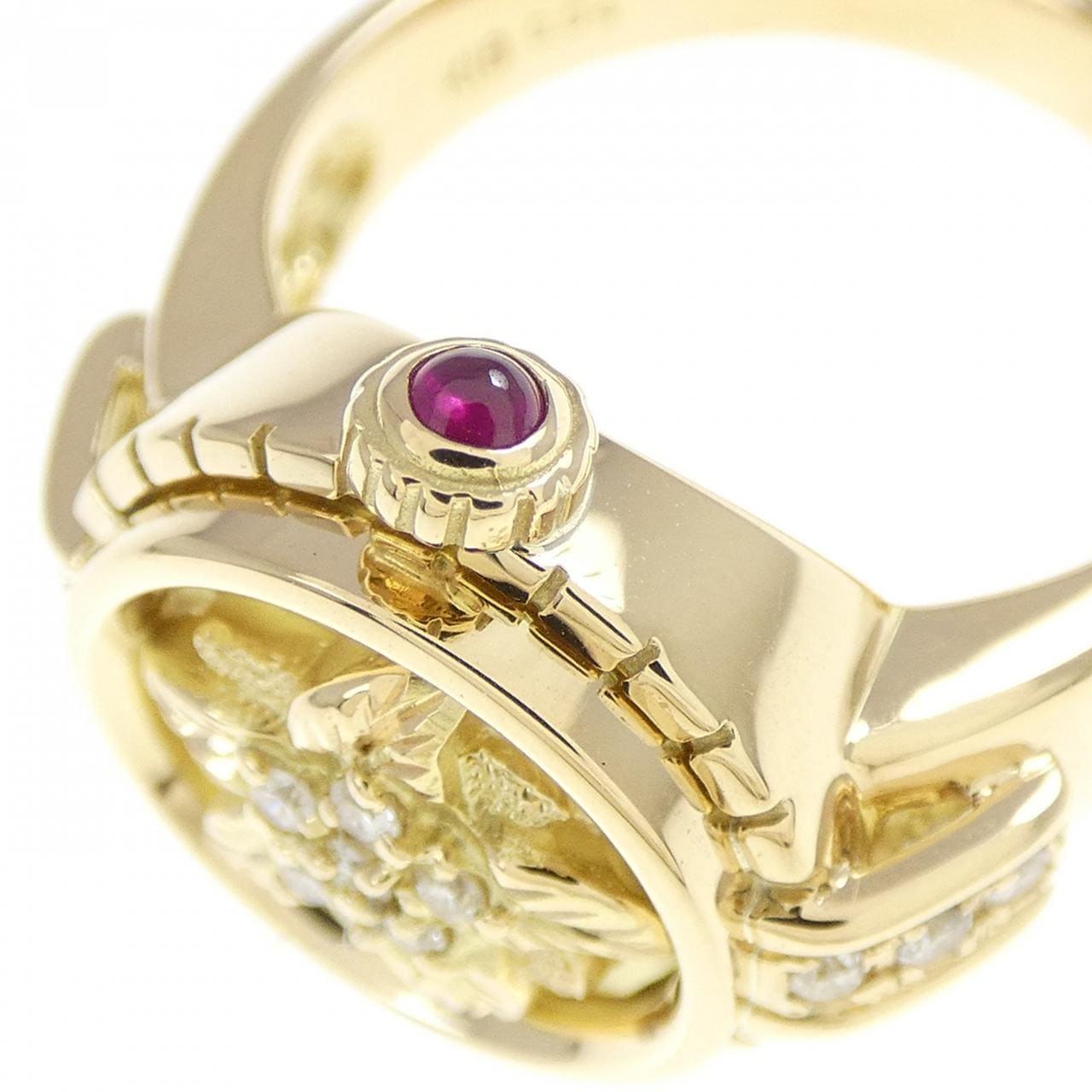 K18YG ルビー リング 0.04CT