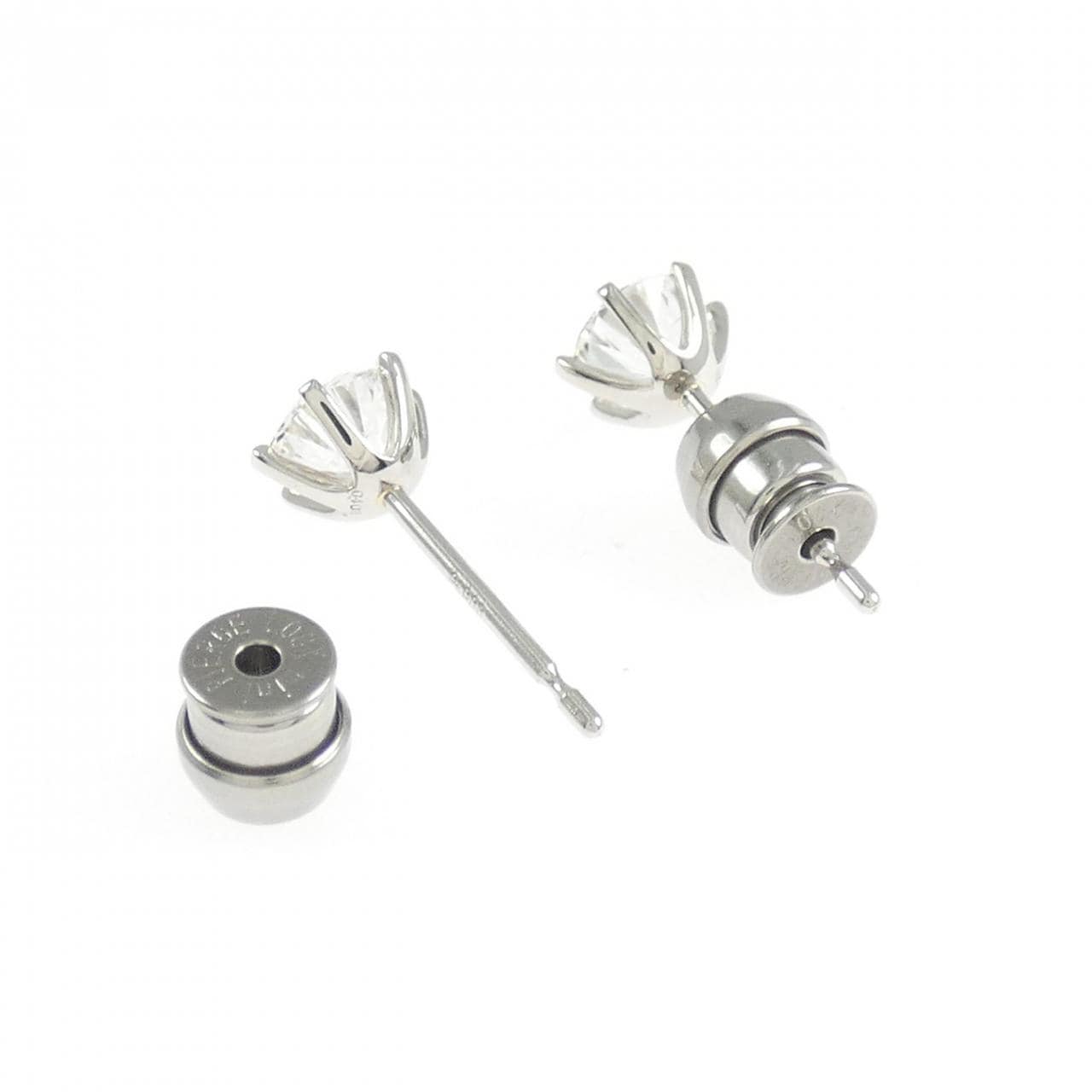 【リメイク】PT900/ST ダイヤモンド ピアス 0.408CT 0.428CT D VS2 3EXT-EXT H&C