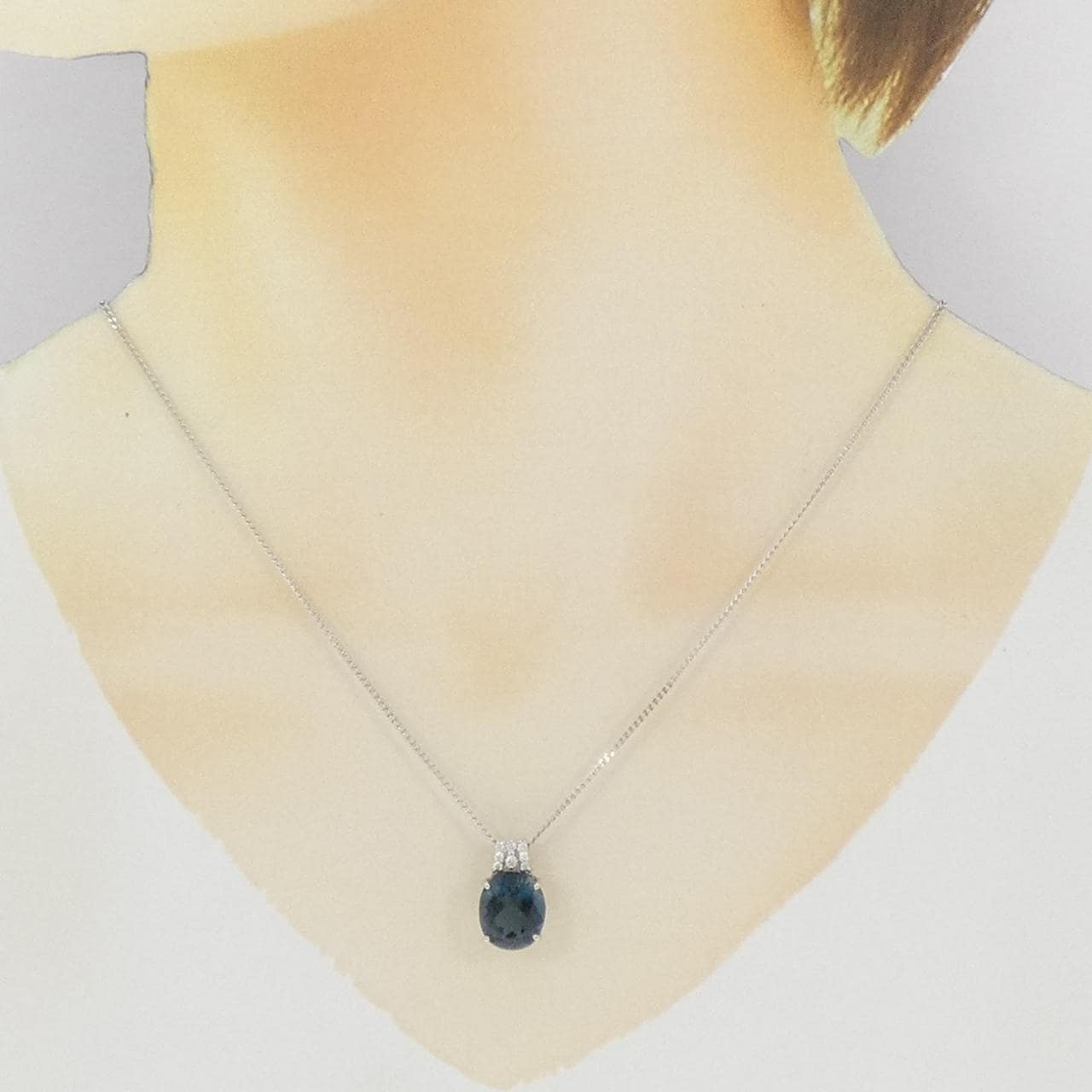 PT950/PT850 ブルートパーズ ネックレス 5.70CT