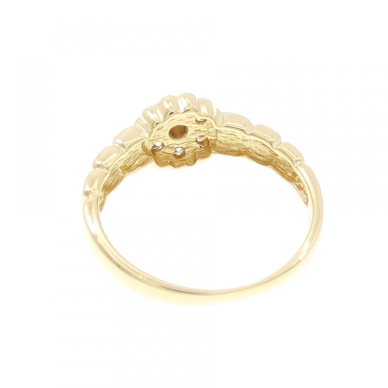 K18YG フラワー ダイヤモンド リング 0.23CT