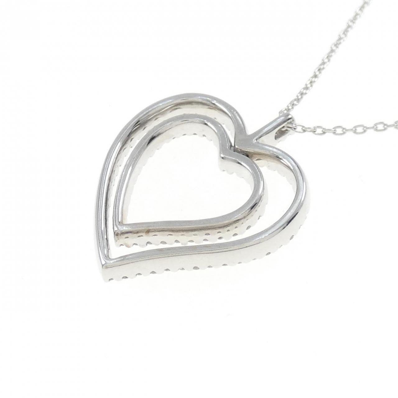 K18WG heart Diamond necklace 0.41CT