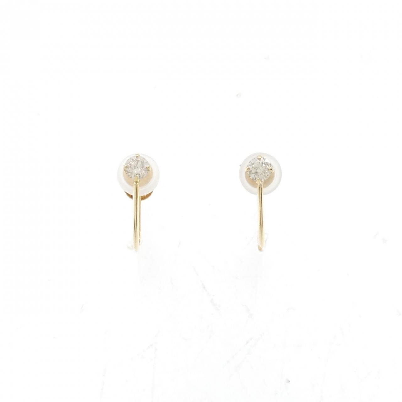 K18YG Solitaire Diamond Earrings 0.20CT