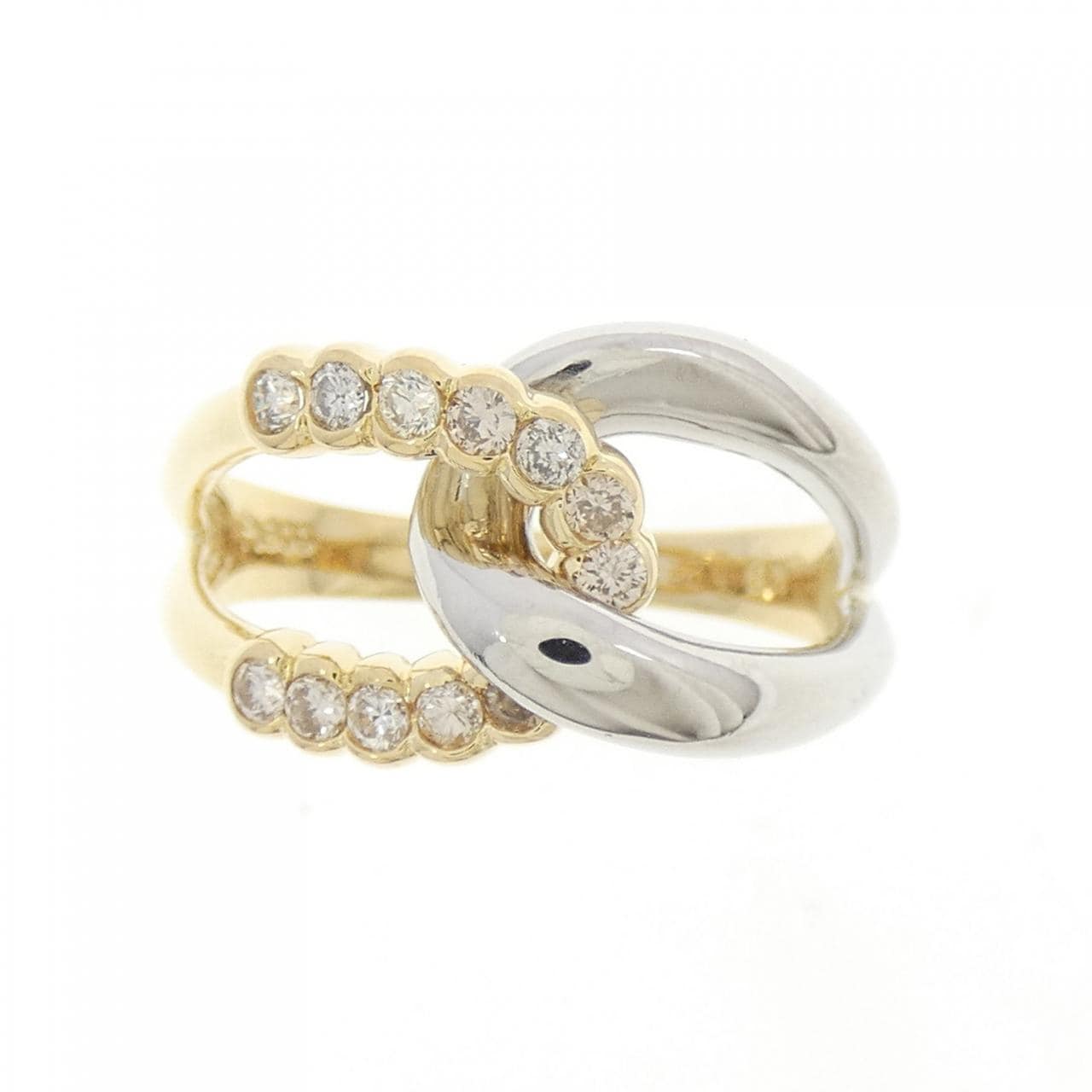 K18YG/PT ダイヤモンド リング 0.23CT