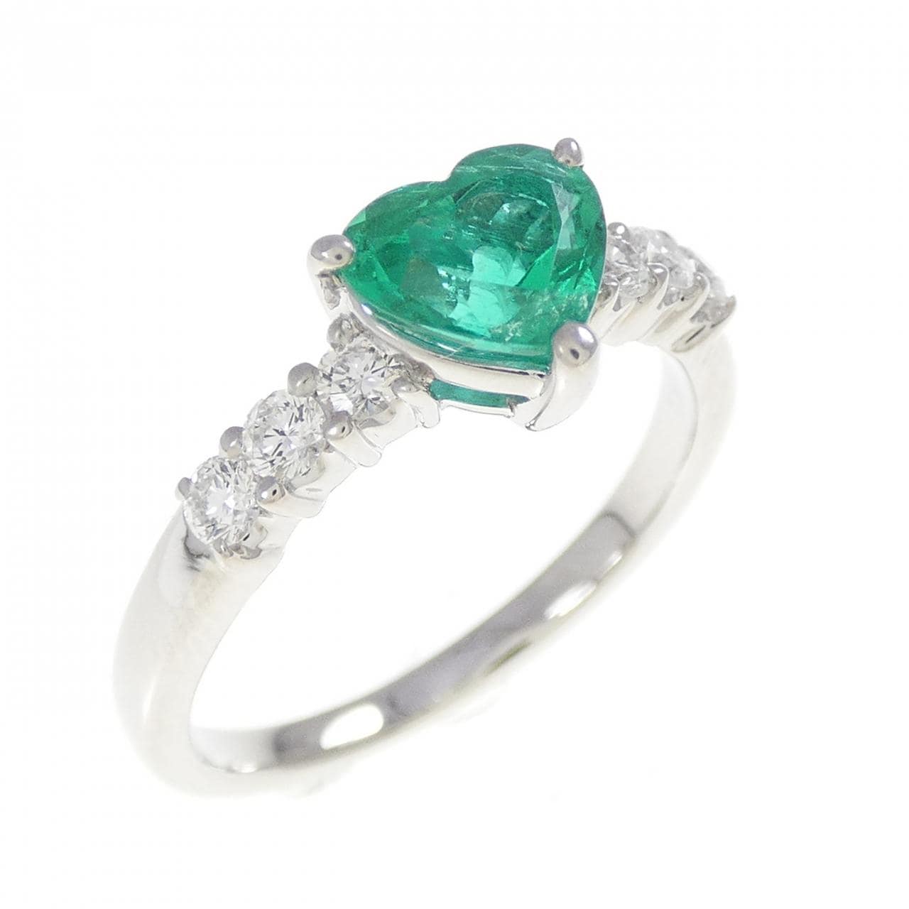 タサキ ハート エメラルド リング 0.90CT