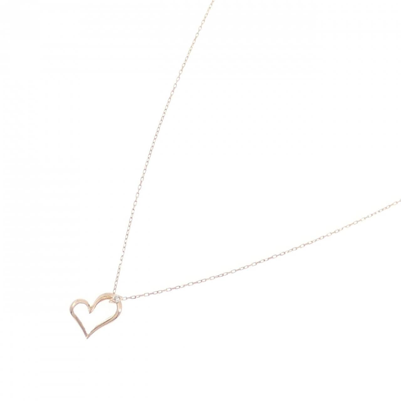 K10PG ハート ダイヤモンド ネックレス 0.01CT