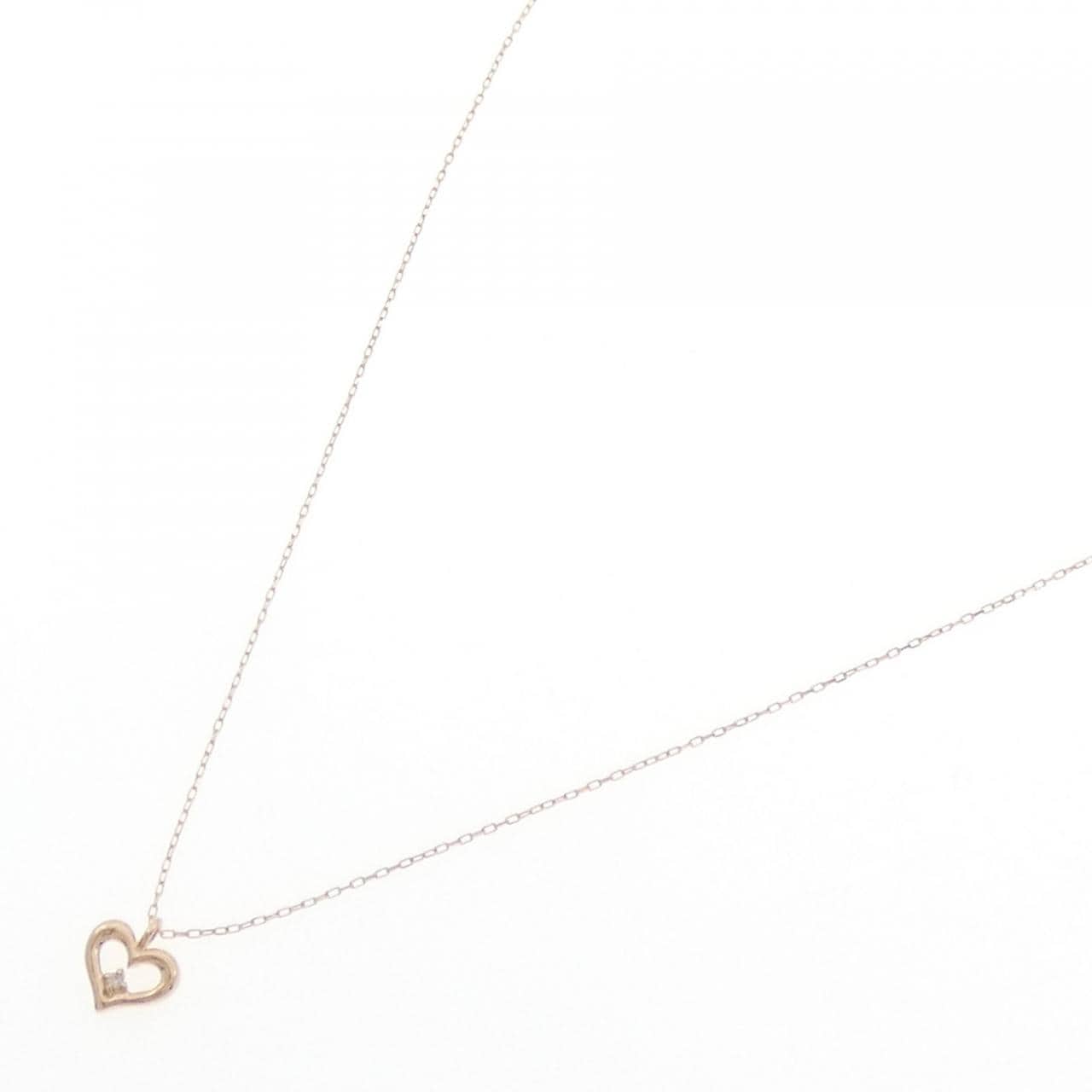 K10PG ハート ダイヤモンド ネックレス 0.005CT