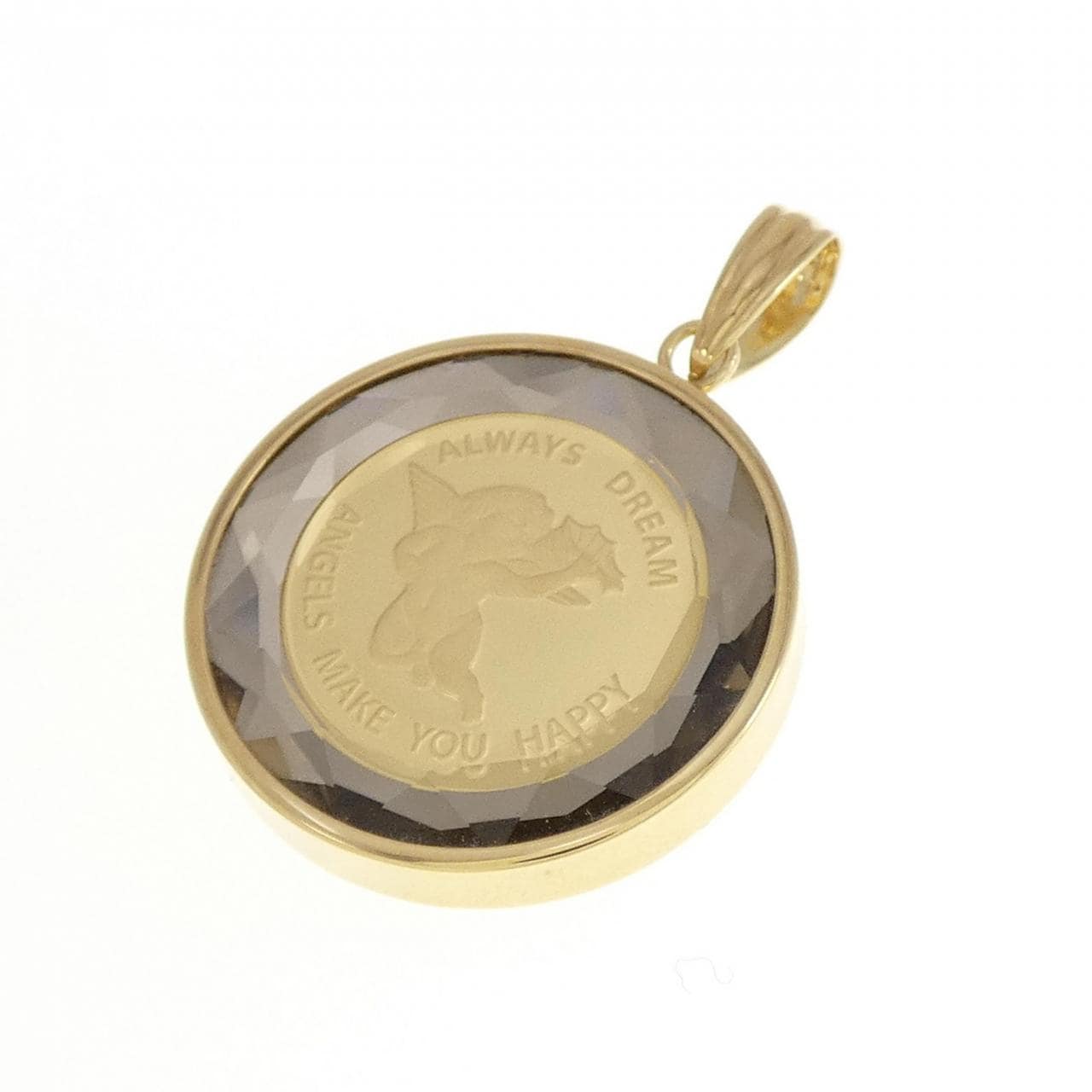 [BRAND NEW] K18YG frame coin pendant