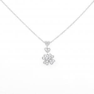 K18WG ハート×クローバー ダイヤモンド ネックレス 0.53CT