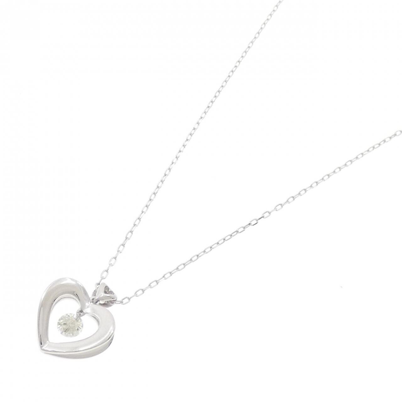 K18WG ハート ダイヤモンド ネックレス 0.23CT