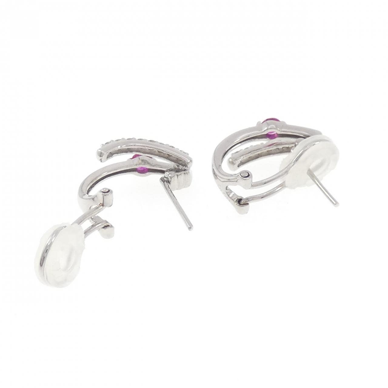 K18WG ルビー ピアス/イヤリング 0.2CT