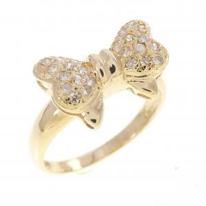 K18YG リボン ダイヤモンド リング 0.19CT