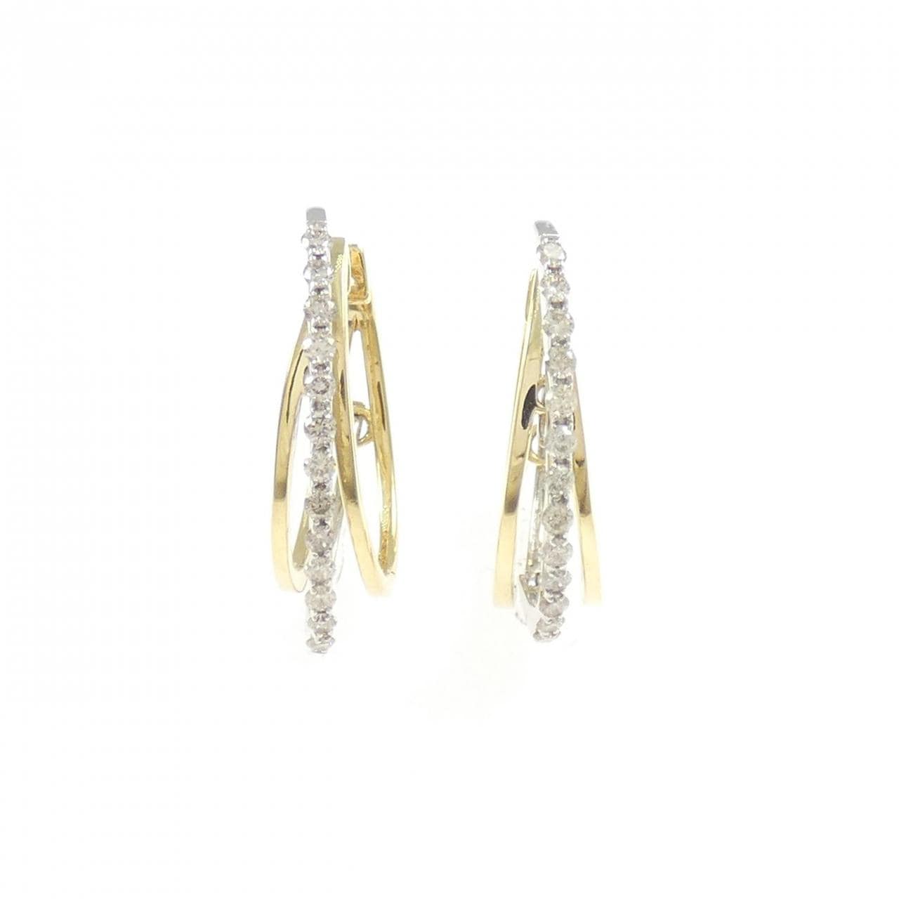 K18YG/K18WG ダイヤモンド ピアス 0.30CT
