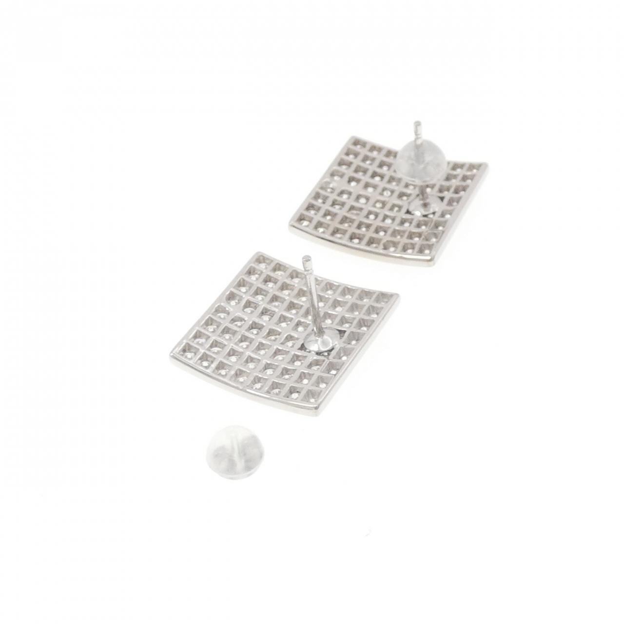 K18WG/K14WG パヴェ ダイヤモンド ピアス 2.80CT