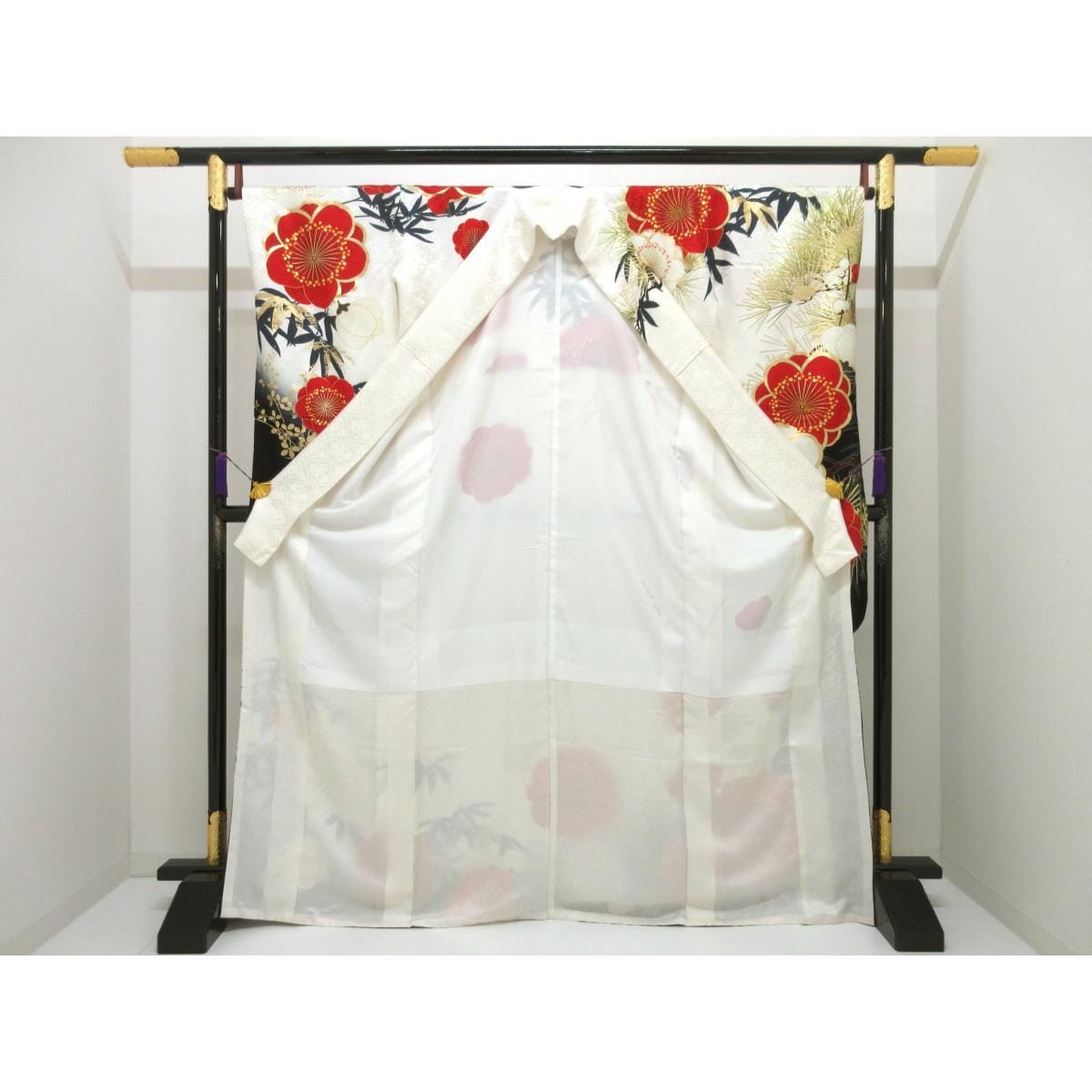 振袖　友禅金彩加工　刺繍入りボカシ染