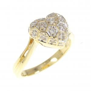 K18YG/K18WG ハート ダイヤモンド リング 0.12CT