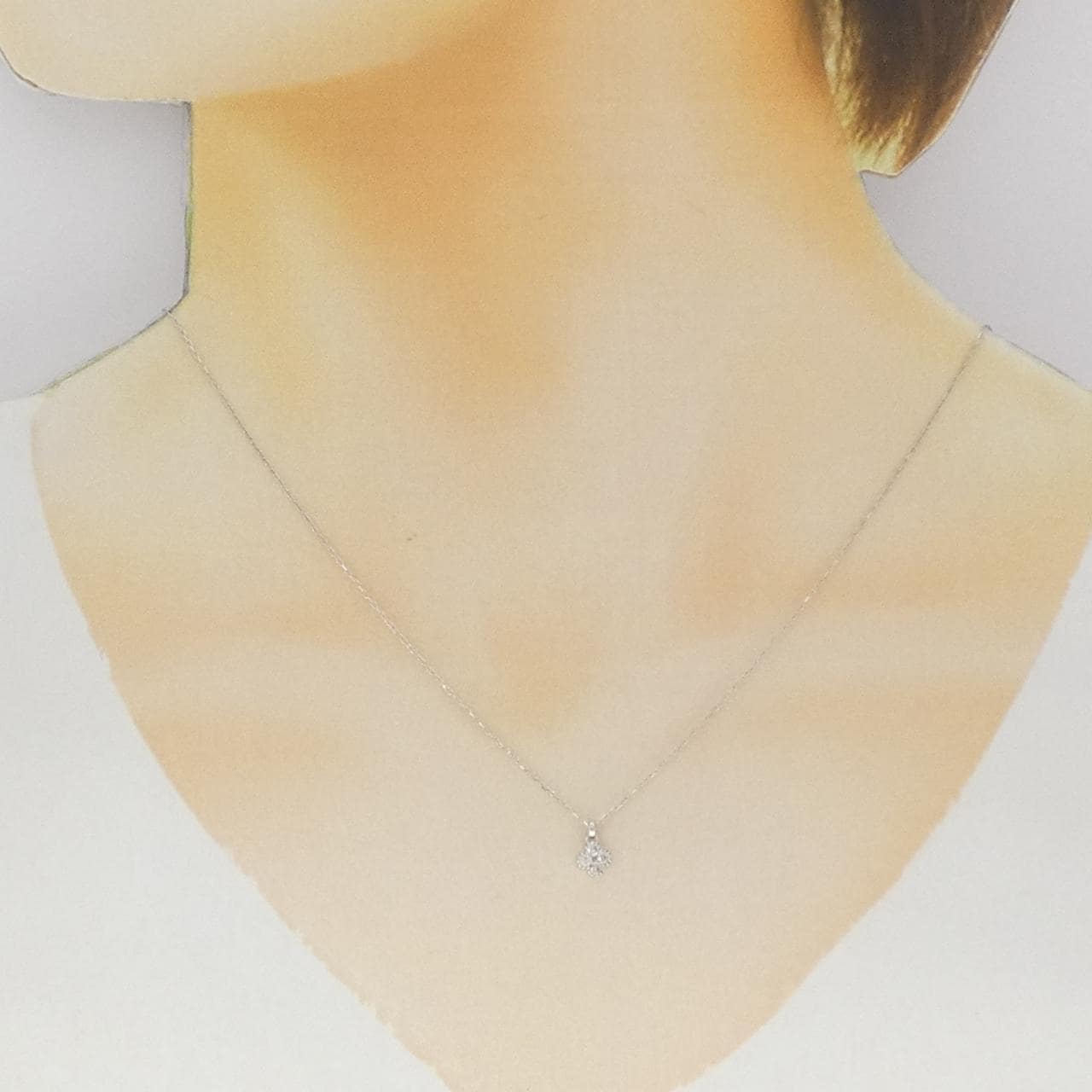 K18WG ダイヤモンド ネックレス 0.11CT