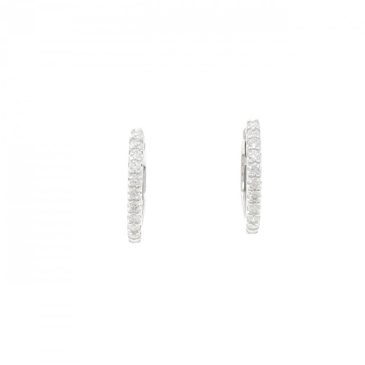 【新品】PT900 フープ ダイヤモンド ピアス 0.40CT