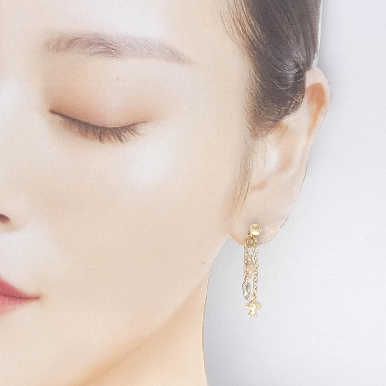 750スリーカラー/K18YG プレーン ピアス