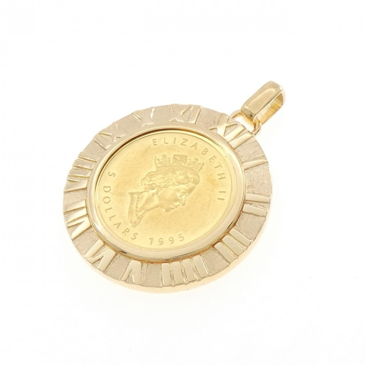 K18YG(枠) コイン ペンダント