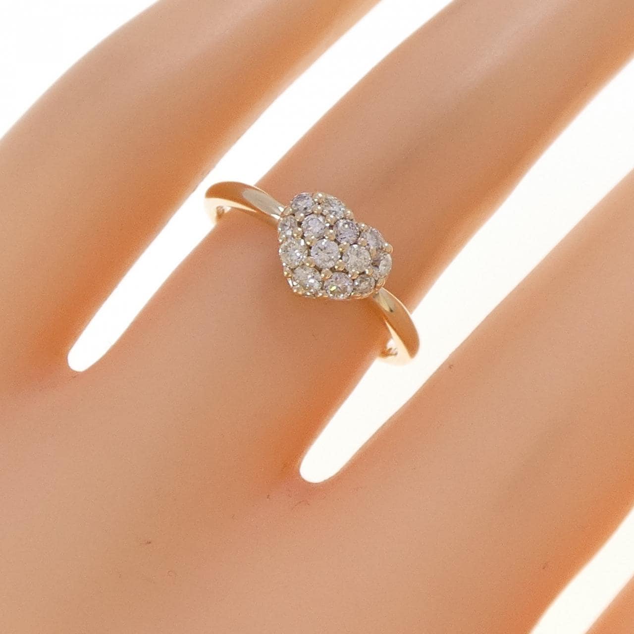 K10YG ハート ダイヤモンド リング 0.30CT