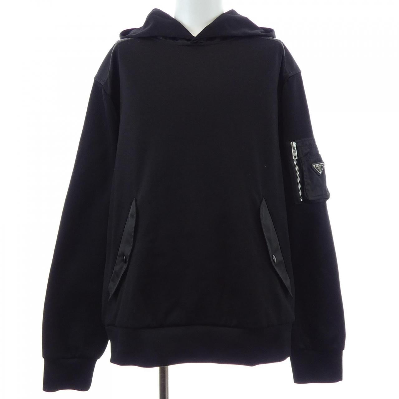 プラダ PRADA コットンフリース×RE-NYLON　フーディー　トライアングルロゴ UJL04C SOOO 11JE パーカー