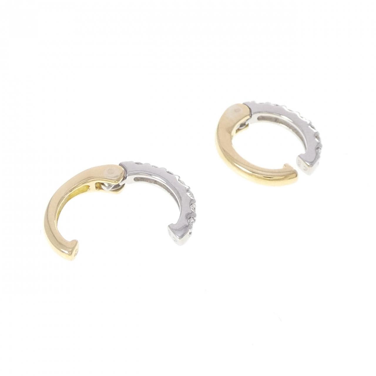 K18YG/PT900 ダイヤモンド イヤリング 0.18CT