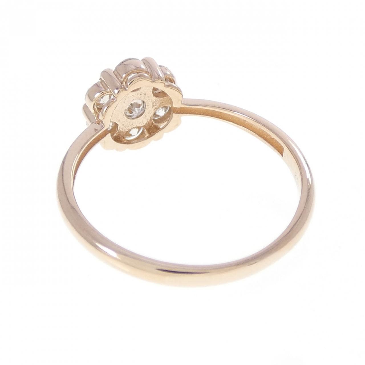 K18PG フラワー ダイヤモンド リング 0.50CT