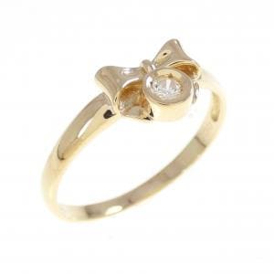 K18YG リボン ダイヤモンド リング 0.05CT