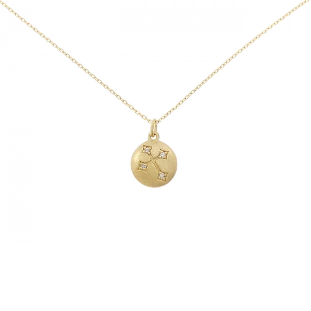 K18YG クロス ダイヤモンド ネックレス 0.03CT