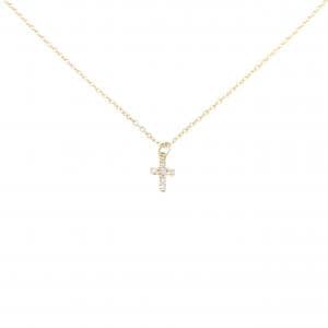 アガット クロス ダイヤモンド ネックレス 0.03CT